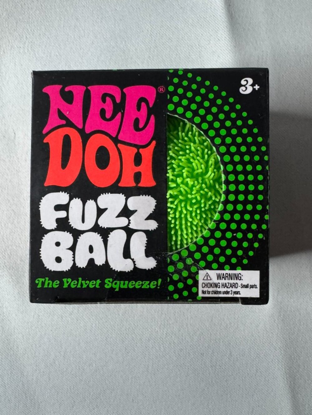 NeeDoh Green Fuzz Ball Sensory Squeeze Toy 2.25" Tall (1 Fuzz Ball Per Order)